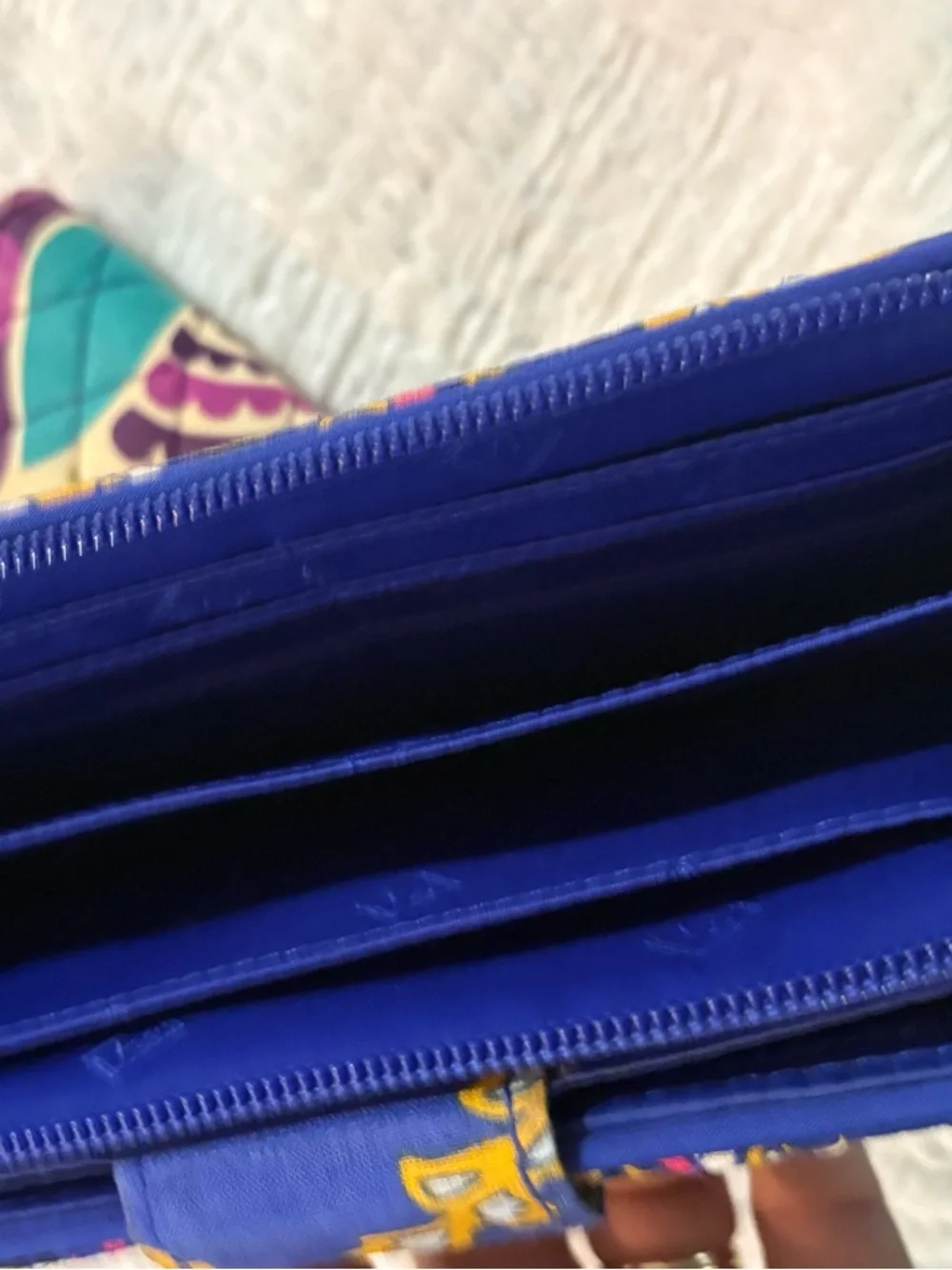 Vera Bradley Quilted Wristlet - Royal Blue Multicolor Paisley - Picture 2 of 4